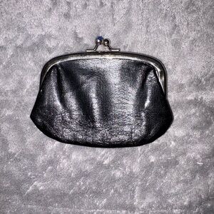 Source Unknown Black Leather Coin Purse